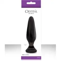  Стеклянная анальная пробка Crystal Spires Black 