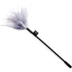  Серебристый cтек с перьями Feather Tickler 37 см 