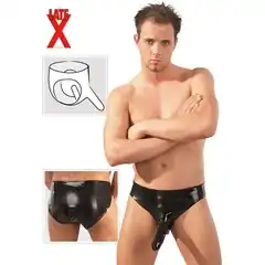  Мужской страпон на трусиках из латекса Latex Gents-Slip с анальной пробкой 