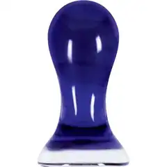  Cиний стеклянный анальный стимулятор Crystal Pops Large 10,1 см 