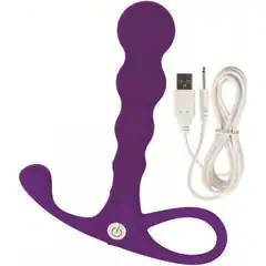  Фиолетовый анальный вибромассажер Embrace Beaded Probe 