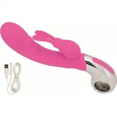  Розовый вибратор Embrace Bunny Wand 21 см 