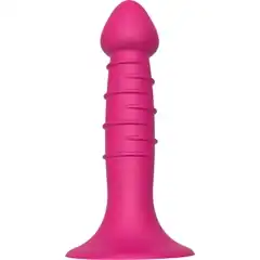  Розовая анальная пробка-фаллос SPIRAL PLUG 13,5 см 