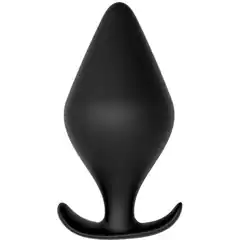  Черная анальная пробка PLUG WITH T-HANDLE 11 см 