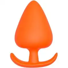  Оранжевая анальная пробка PLUG WITH T-HANDLE 7,7 см 