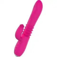  Розовый вибратор с клиторальным стимулятором Nalone Idol Plus 22,4 см 