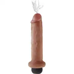  Кофейный фаллоимитатор с имитацией семяизвержения 7 Squirting Cock 21,6 см 