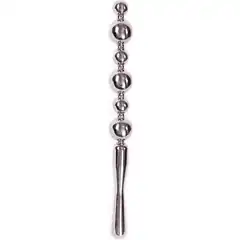  Серебристая металлическая анальная цепочка Anal Stick Large 30 см 