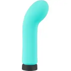 Бирюзовый мини-вибратор с загнутой головкой Power Vibe Curvy 12 см 