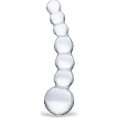  Изогнутый прозрачный стимулятор Beaded Dildo 13 см 
