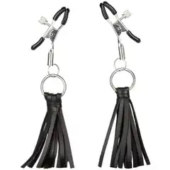  Зажимы на соски с кожаными кистями Playful Tassels Nipple Clamps 