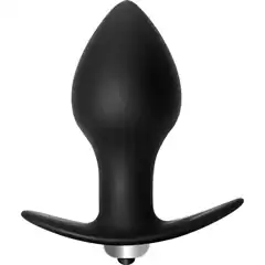  Чёрная анальная вибропробка Bulb Anal Plug 10 см 