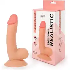  Телесный реалистичный фаллоимитатор Erowoman 18 см 