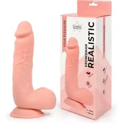  Фаллоимитатор-реалистик Erowoman телесного цвета с мошонкой 