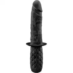  Черный анальный фаллоимитатор BUTT PLUNGER с ручкой-ограничителем 