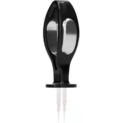  Черный электростимулятор с проводящей насадкой E-Stim Hollow Butt Plug 7,8 см 