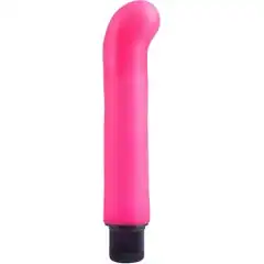  Ярко-розовый вибромассажер с загнутым кончиком XL G-Spot Softees 16,2 см 