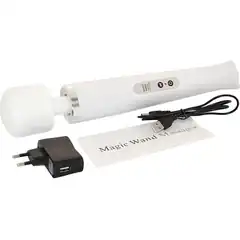 Белый беспроводной вибромассажер Magic Wand 