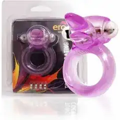  Сиреневое эрекционное виброкольцо Tongue Vibrating Cockring 