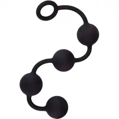  Большая черная анальная цепочка из 4 шариков 49 см 
