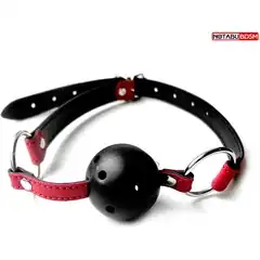  Красно-черный кляп-шарик Ball Gag 