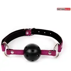  Фиолетово-черный кляп-шарик Ball Gag 