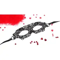  Черная ажурная текстильная маска Одри 