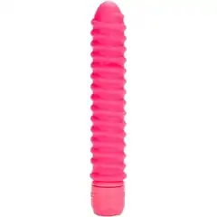  Розовый вибратор со спиралевидным рельефом Sorority Screw 12,75 см 