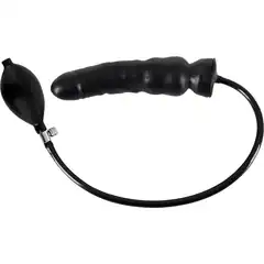  Чёрный надувной фаллоимитатор из латекса Inflatable Latex Dildo 20 см 