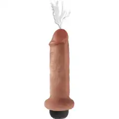  Кофейный фаллоимитатор с имитацией семяизвержения 6 Squirting Cock 17,8 см 