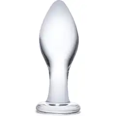  Прозрачная округлая анальная пробка Classic Glass Butt Plug 11 см 