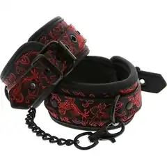  Черно-красные оковы с цепочкой ANKLE CUFFS 