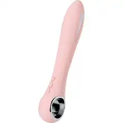  Розовый силиконовый вибратор с электростимуляцией GALVANI VIBE 21 см 