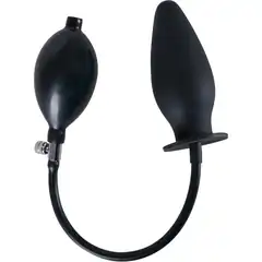  Черная надувная анальная пробка True Black 11,5 см 
