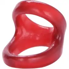  Красное эрекционное кольцо с подхватом COLT Snug Tugger 