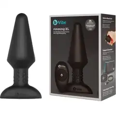  Большая чёрная вибропробка Rimming Plug XL 16 см 
