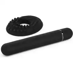  Черный мини-вибратор Le Wand Baton с текстурированной насадкой 11,9 см 