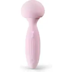  Розовый вибромассажёр-гриб Mushroom 16 см 
