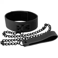  Черный виниловый ошейник Collar на цепочке 