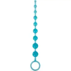  Голубая анальная цепочка-елочка Pleasure Beads 30 см 