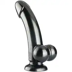  Черный гладкий фаллоимитатор TOYS SMOOTH SLEEK METALLIC DILDO 14 см. 