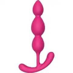  Розовая анальная цепочка Silky Smooth T-Teardrop 14 см 