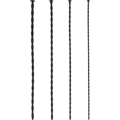  Набор из 4 черных стимуляторов уретры Spiral Screw Plug Set 