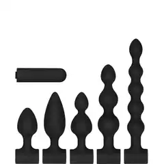  Черный анальный вибронабор USB-Rechargeable Anal Set 