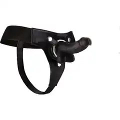  Чёрный страпон Realistic 7 Inch Strap-On 21,3 см 