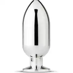  Серебристая анальная пробка Sinner Big Metal Buttplug 10 см 