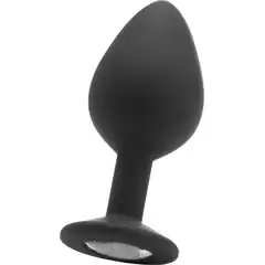 Черная анальная пробка с прозрачным кристаллом Diamond Butt Plug 8 см 