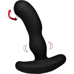  Черный массажер простаты Pro-Digger 7X Silicone Stimulating Beaded P-Spot Vibe 