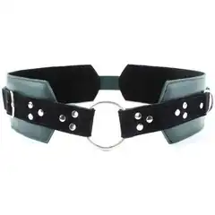  Изумрудный пояс с колечками для крепления наручников Emerald Leather Belt 
