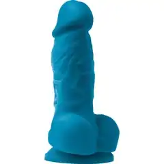  Голубой фаллоимитатор на присоске Pleasures 4 Dildo 14,2 см 